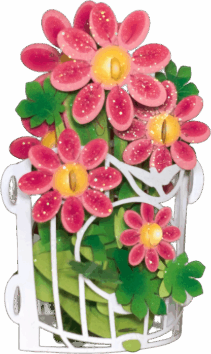 Red Tea Flower Popup card #25 - Image 9