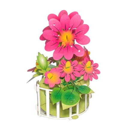 Pink fall flowers pop up bouquet by Jacek Smart PaperCuts.com