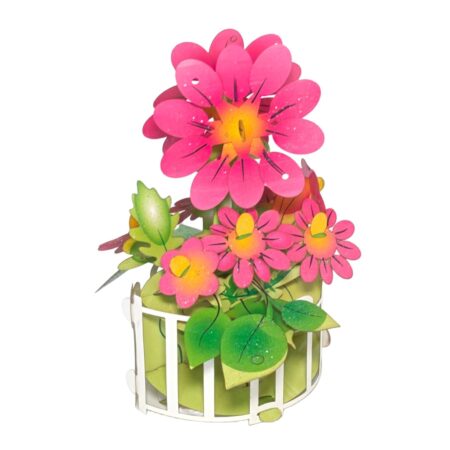 Pink fall flowers pop up bouquet by Jacek Smart PaperCuts.com