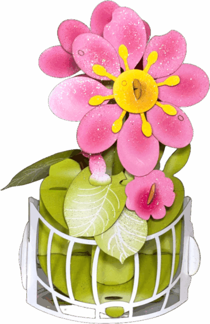 Pink Flower Popup card #16