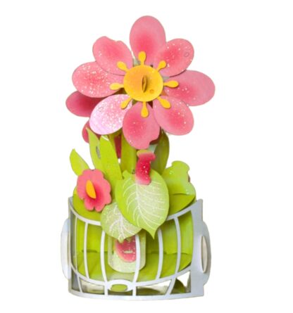 Pink Flower Popup card #16