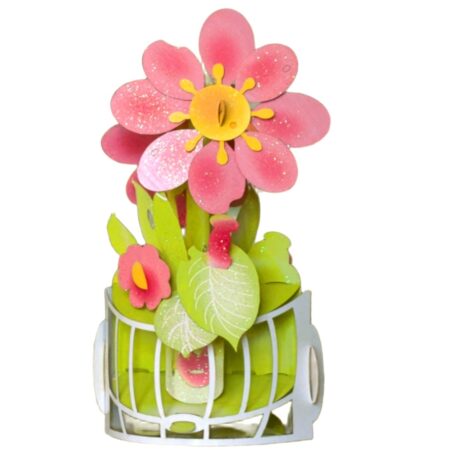 Pink Flower Popup card #16