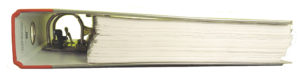 Ring binder with Ringless Binder full of leaflets inside. You may compare the dimensions.