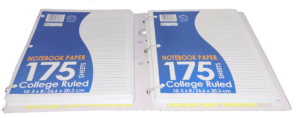 Ringless binder with 350 sheets bound with two sets of ties.