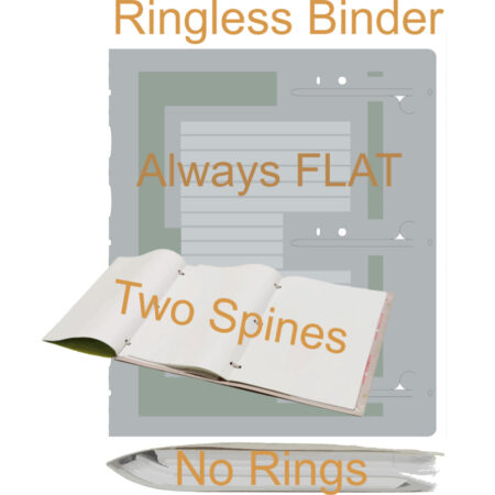 Ringless binder A4 size 3-ties green US