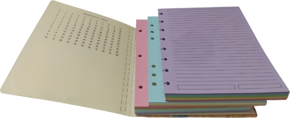 A5 size Ringless binder using ties instead of rings