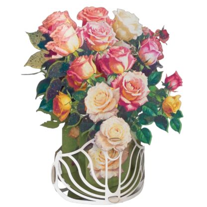 Bouquet of White Roses, Popup greeting card #61 - Image 2