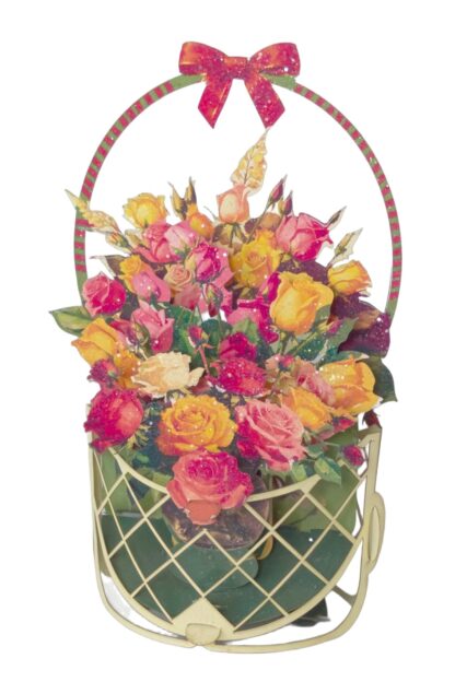 Basket of Flowers, Popup greeting card #27 - Image 3