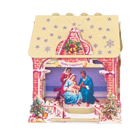 Traditional Christmas Creche, Pop-up greeting card. No.72