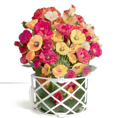 Poppies bouquet, pop-up greeting card. #53