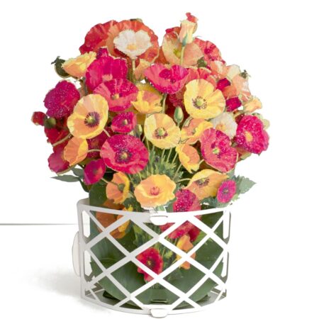 Poppies bouquet, pop-up greeting card. #53