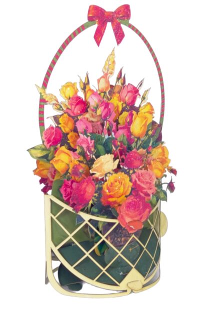 Basket of Flowers, Popup greeting card #27 - Image 4