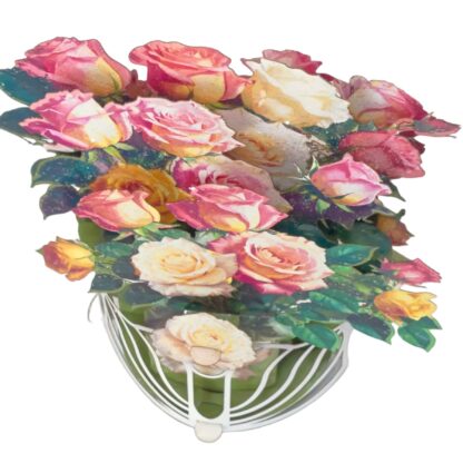 Bouquet of White Roses, Popup greeting card #61 - Image 5