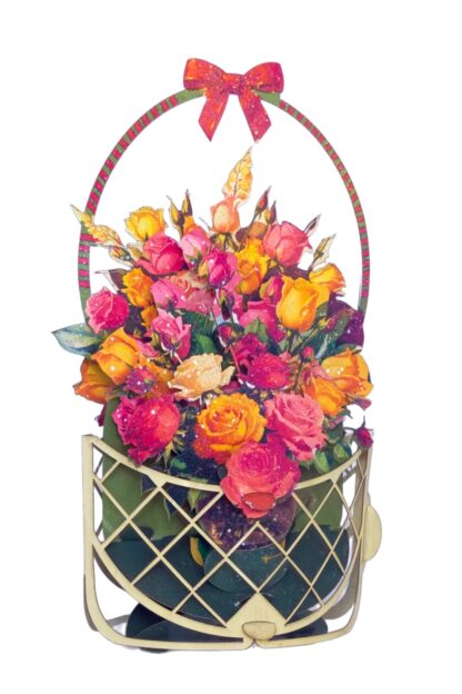 Basket of Flowers, Popup greeting card #27 - Image 7