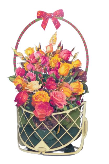 Basket of Flowers, Popup greeting card #27 - Image 8
