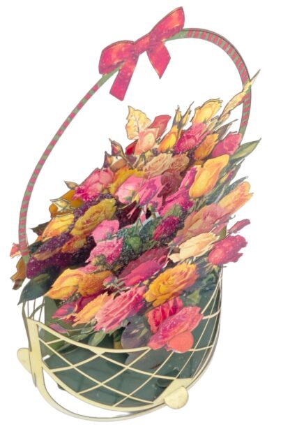 Basket of Flowers, Popup greeting card #27 - Image 6