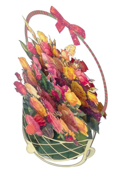 Basket of Flowers, Popup greeting card #27 - Image 5
