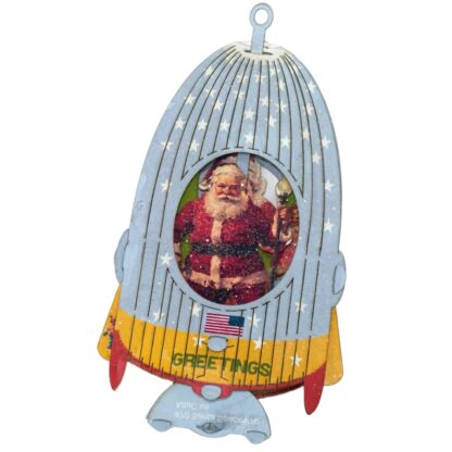 #70 Santa Rocket ship, Pop-up greeting card. - Image 8