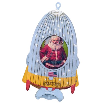 #70 Santa Rocket ship, Pop-up greeting card. - Image 9
