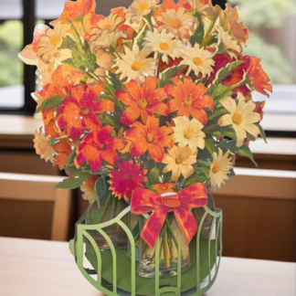 Tulips bouquet, Pop-up greeting card. #64