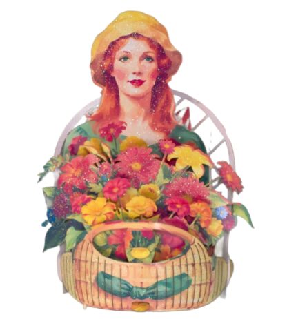 The Popup lady, Flower Girl pop-up greeting card. No.73