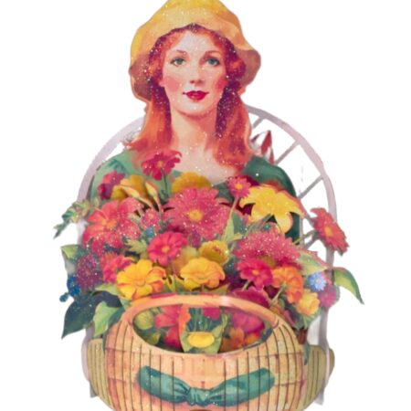 The Popup lady, Flower Girl pop-up greeting card. No.73