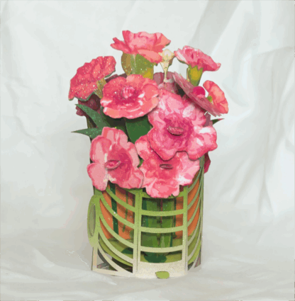 #28 Carnations bouquet pop up card