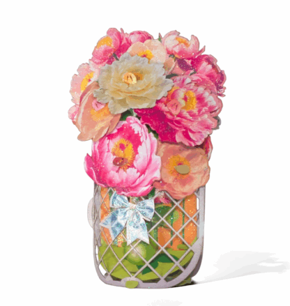 Peonies bouquet, Popup card. No.39 - Image 8