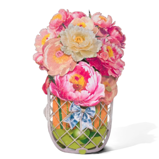 Peonies bouquet, Floral 3D card. Handmade No.39