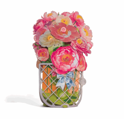 Peonies bouquet, Popup card. No.39 - Image 4
