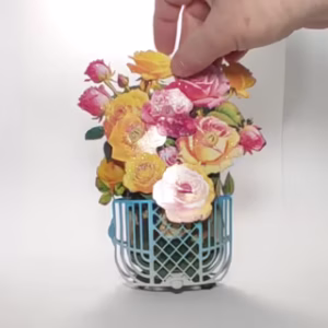 #50 roses in blue basket 15sec
