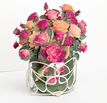 Spring Roses bouquet pop-up card