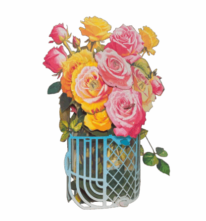 Blue basket Roses popup card. No.50 - Image 9