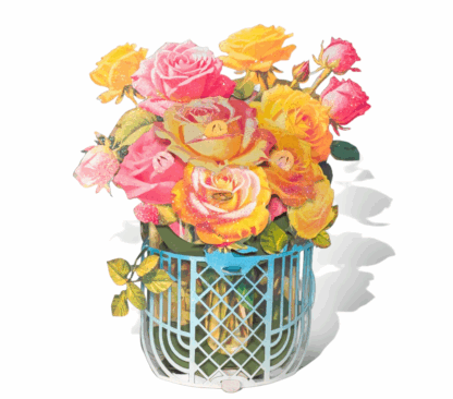 Blue basket Roses popup card. No.50 - Image 2