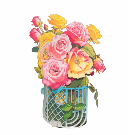 Blue basket Roses popup card. No.50 - Image 6