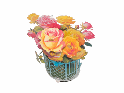 Blue basket Roses popup card. No.50 - Image 5