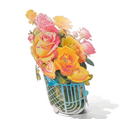 Blue basket Roses popup card. No.50 - Image 4