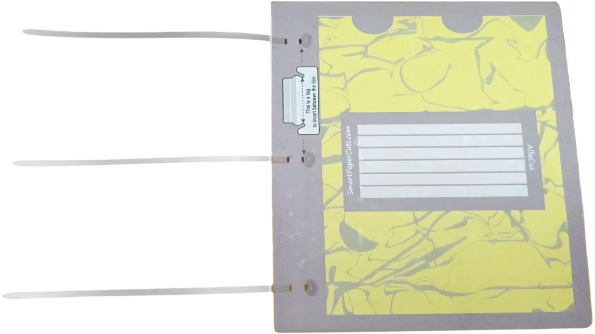 Spine-less binder for 2 and 3 hole punched paper (1 to 1000 pages) Yellow A4 size #4 - Image 10