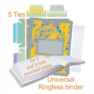 Spine-less binder for 2 and 3 hole punched paper (1 to 1000 pages)  Yellow A4 size #4
