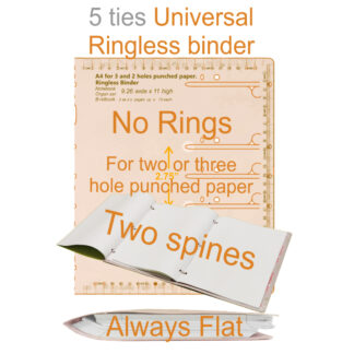 Universal Ringless binder for 2 and 3 holes punched leaflets  A4 size  Kraft Refillable Notebook,  #20