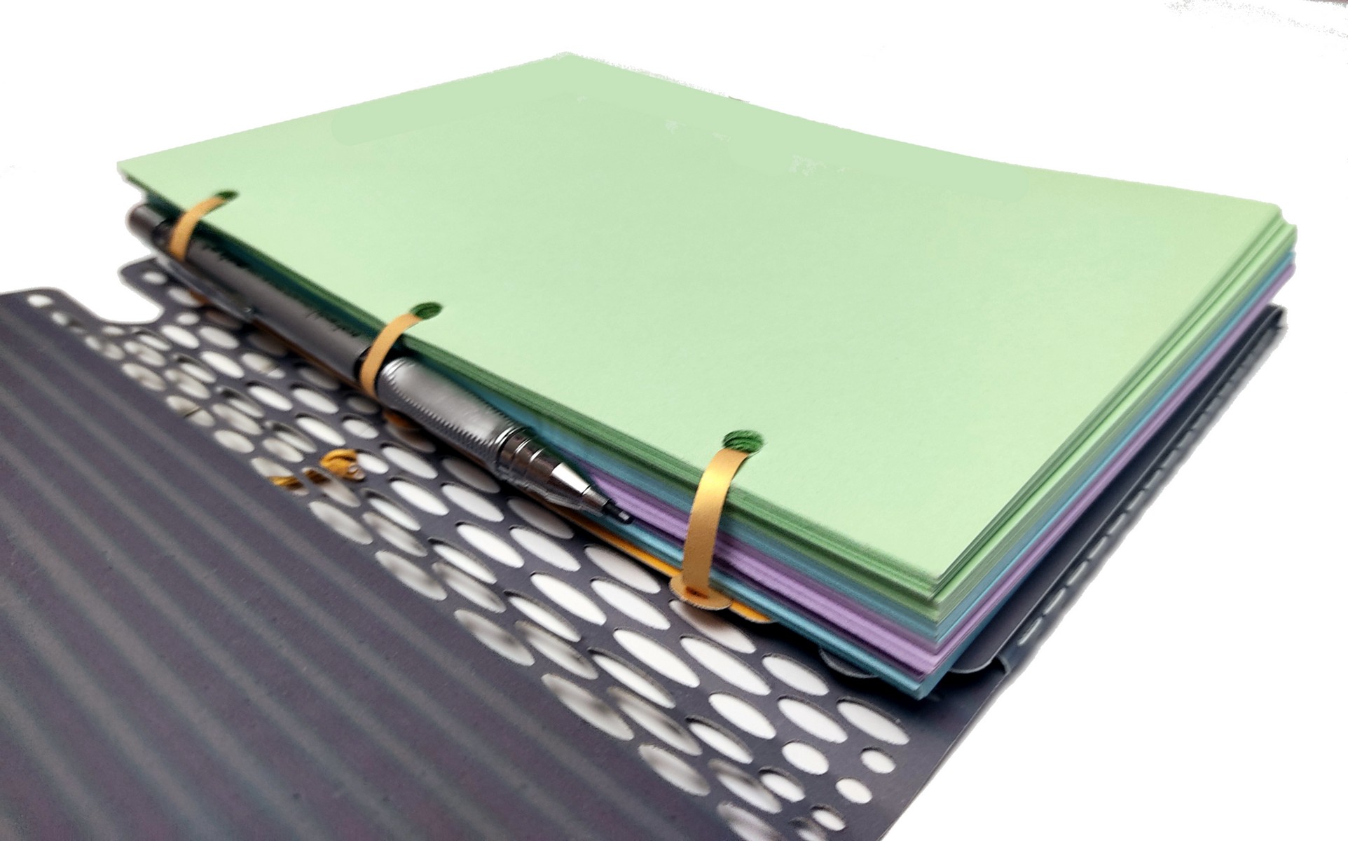 Universal Ringless Binder for 3,6 & 7 holes A5 size Refills. Grey #201 - Image 3