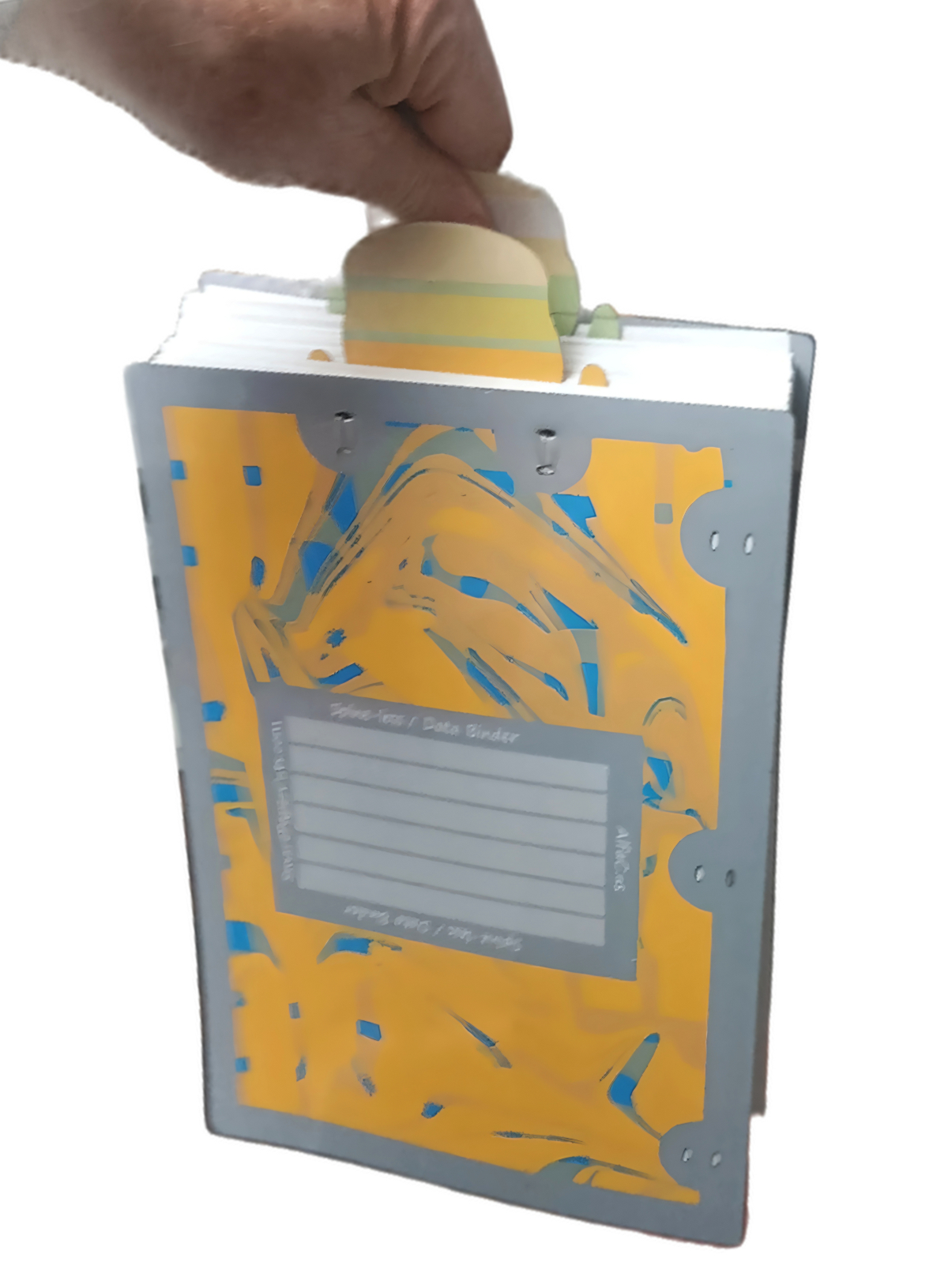 Spine-less binder for 2 and 3 hole punched paper (1 to 1000 pages) Yellow A4 size #4 - Image 12