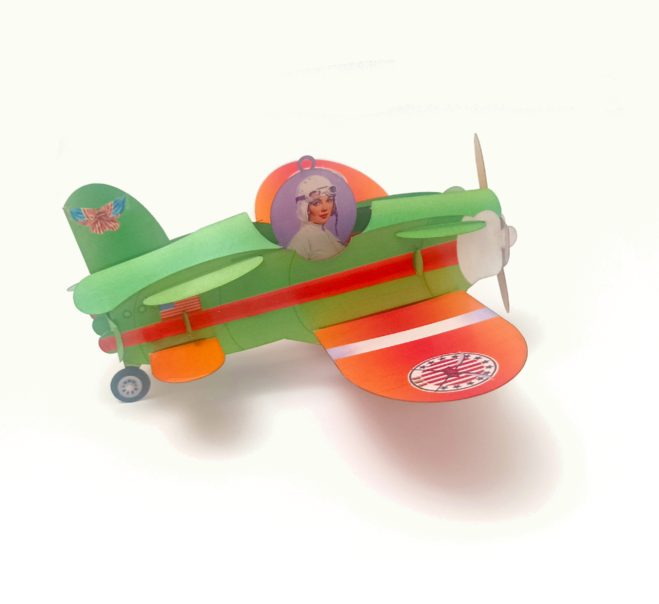 Amelia Earhart Airplane, Pop-up greeting card. No 45 - Image 11
